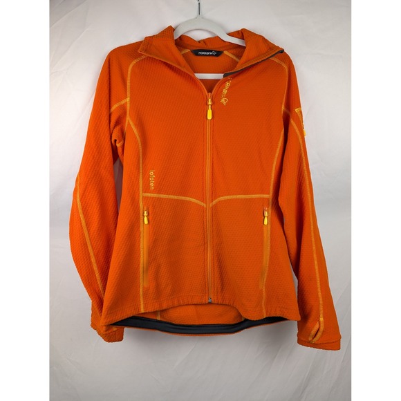 Norrona Lofoten Warm1 Orange Fleece Jacket Womens M Full Zip Running Hiking - Picture 2 of 11